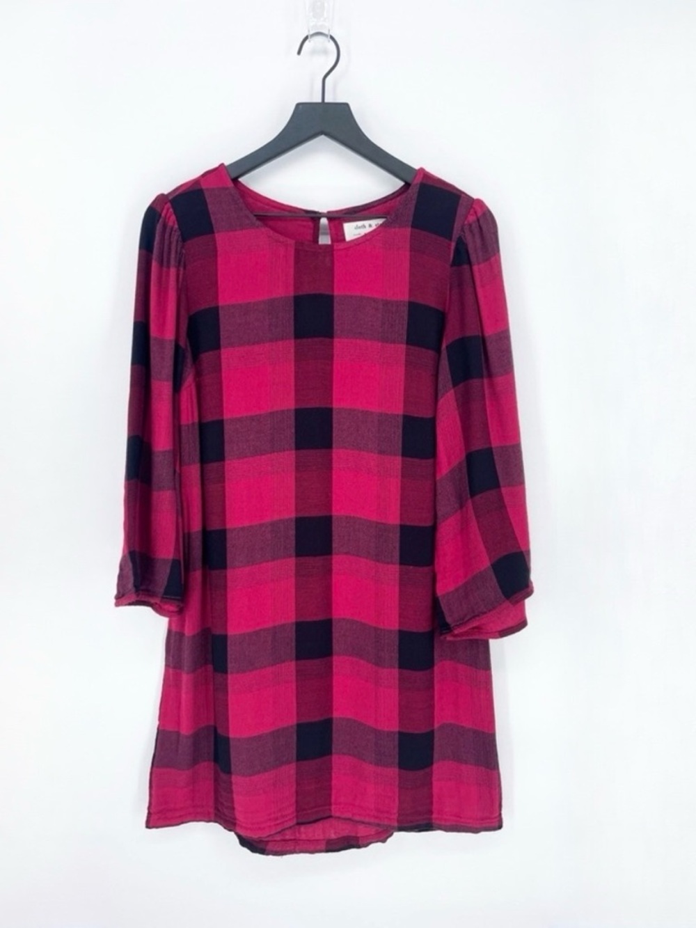 NWT Cloth & Stone Buffalo Check Long Sleeve Tunic Dress XS